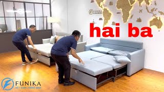 💯Khám Phá Ngay Hai Chiếc Ghế Sofa Giường Kéo Thông Minh L23 Và L05 Của Funika