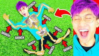 Breaking EVERY BONE as LANKYBOX JUSTIN!? (FUNNY MOMENTS!)