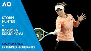 Storm Hunter v Barbora Krejcikova Extended Highlights | Australian Open 2024 Third Round