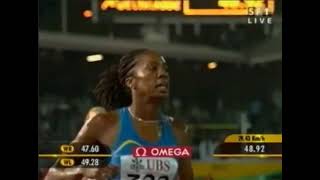 Sanya Richards-Ross, 400m (48.92 SB) Amazing run by the American during Weltklasse Zurich 2005.