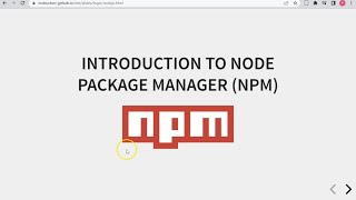 Intro. To Nodejs and ES6 - Implementing NPM Part II