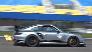 1200HP 9ff Porsche 997 Turbo Going Flatout on Track! Flames \u0026 Accelerations!