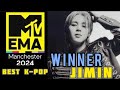 🎉Jimin wins Best K-pop at the MTV EMAs 2024 🥳for his amazing milestones as a Soloist this year !💙