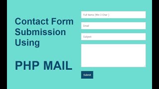 Contact Form Validation Using Javascript | PHP Part 2
