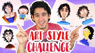 Me Dibujo en 6 Estilos Diferentes | ART STYLE CHALLENGE | HaroldArtist