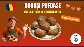 Gogoși PUFOASE și Aromate cu Zahăr Pudră și Ciocolată 🍩 Rețetă Ușoară și Delicioasă!