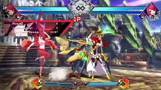 BLAZBLUE CROSS TAG BATTLE v1.5 Yuzuriha/Izayoi Improved 4 Bar Combo