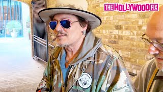 Johnny Depp's Jacket Sends Out A Strong Message While Signing Autographs For Fan