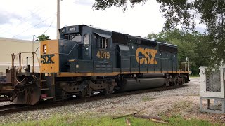 CSX SD40-3 4019 Leads an Intermodal Transfer Job Train In Jacksonville, Florida