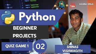 Python for Beginners : Quiz game 01 #pythonbeginner #pythonbeginnerprojects