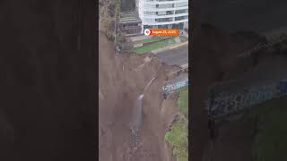 Apartment building left on edge of landslide in Chile