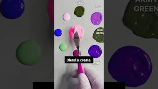 Blend pink with different colors #satisfying #blending #colormixing