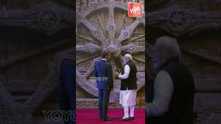Prime Minister Narendra Modi welcomes President Macron at Bharat Mandapam | G20 Summit 2023 |YOYOTV