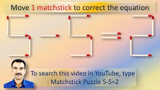 Matchstick Puzzle 5-5=2