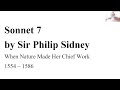 😎 phillip sidney sonnet 7 astrophel and stella when nature made her chief work summary analysis