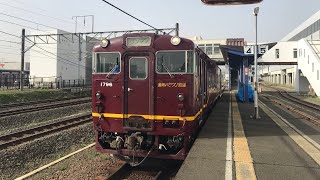 桜満開の道南いさりび鉄道　木古内発 函館行き　左側車窓　23.4.23