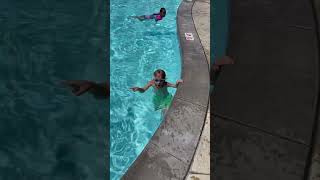 Learning to front flip into the pool!