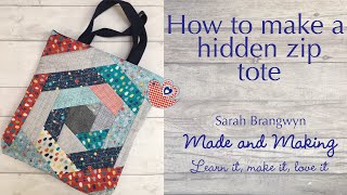 How to make a hidden zip tote