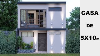Casa DUPLEX 7X8m con 3 dormitorios / 7x8 House Plans