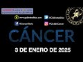 horóscopo diario cáncer 3 de enero de 2025.