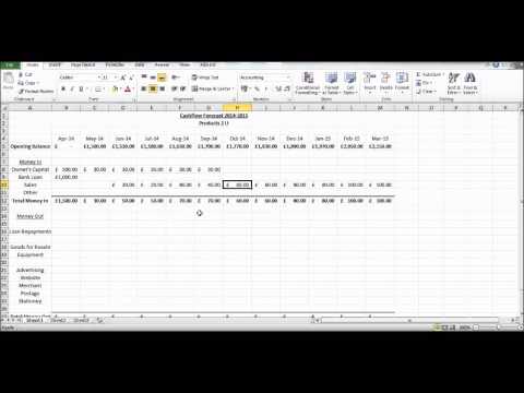 How to Create a Cash Flow Forecast using Microsoft Excel - Basic Cashflow Forecast How to Create a Cash Flow Forecast using Microsoft Excel - Basic Cashflow Forecast