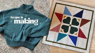 Finished Custom Wedding Quilt, Roads Sweater, Berlin Scarf, and YARN for Norma! | Knitting Podcast