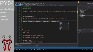 PY04 - Lists with Conditionals, Boolean Operators