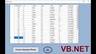 VB.net tutorial| Load data from SQL server #database into Datagridview and count checked rows