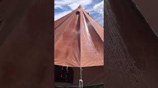 WATERPROOF TESTING| DANCHEL OUTDOOR B5 PRO Brown Canvas Bell Tent with Stove Jack