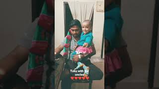 #shorts#Tanisha is enjoying with her uncle #sujit#kalu#😀😀😀😀😀# so many #chips#