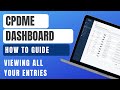 CPDme Dashboard - How to Guide: Viewing All Your Entries