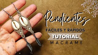 🔰 Macramé earrings with natural ocean shell with waxed thread | DIY Easy Macrame Earrings #43