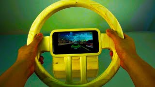 How To Make a Phone Game Steering Wheel - Excellent  Woodworking