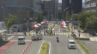 サンポート高松地区の遊歩道化へ向け社会実験　周辺で車の通行規制など行う