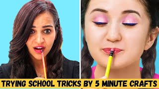 Trying SCHOOL Tricks and HACKS by 5 Minute Crafts😉