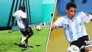 Akinfenwa attempts to recreate Maxi Rodriguez's ASTONISHING chest and volley winner!