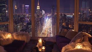 The City at Night: City life ambience | View from your New York City Balcony with City Sounds