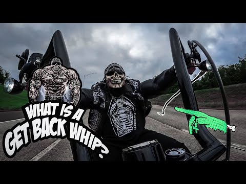 What is the purpose of a motorcycle get back whip?