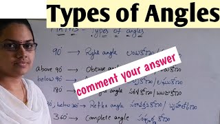 Types of Angles || కోణాలు రకాలు