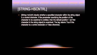 Lasso Programming: [string→isCntrl]