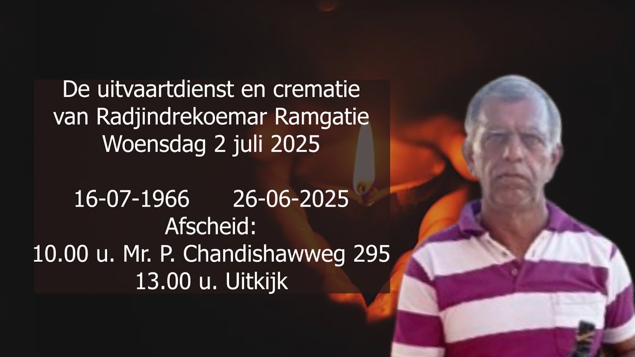 De Uitvaartdienst En Crematie Van Radjindrekoemar Ramgatie Woensdag 2