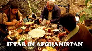 IFTAR Routine in AFGHANISTAN:  Rice with Beans & Pumpkin Soup - CaveVillage Cooking - آشپزی در قریه