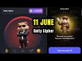 Hamster Kombat : Daily Cipher 11 June | Hamster Kombat Daily Combo Card