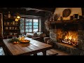 cozy kitchen retreat 🔥 crackling fireplace soothing ambience u0026 winter warmth for relaxation u0026 focus