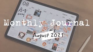 電子手帳 2021年8月回顧｜iPad Air 4｜Goodnotes｜Plan with me｜Charlulu Story #47