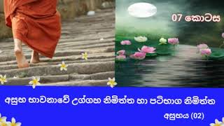 රාග චරිතයකට වුවත් තෝරාගත යුතු අසුභ භාවනාවේ ප්‍රභේද (10) දහයක් දක්වා ඇත.