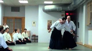 HD - Aikido Shihan Claude Berthiaume Sensei - 2010 Canada, Montreal - Tantotori - Tsuki Iriminage