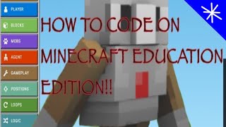 How to use Python, java and block code on minecraft education edition! Agent! Tutorial!