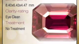 Incredible Magenta Color, Emerald Cut Purple Sapphire Natural Gemstone, Octagon Cut, 2.41 carats - a