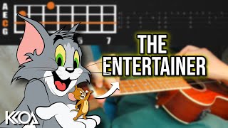 THE ENTERTAINER Ukulele Tutorial with Tabs \u0026 Animations